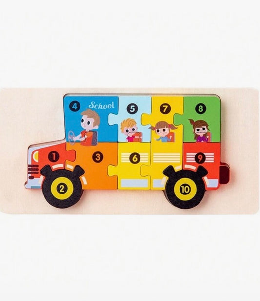 3D Wooden Puzzles with numbers